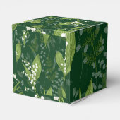 Lily of Valley mit Ferns | Dunkelgrün Geschenkschachtel (Rückseite)