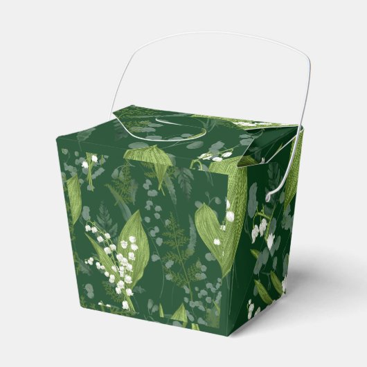 Lily of Valley mit Ferns | Dunkelgrün Geschenkschachtel (Vorderseite)