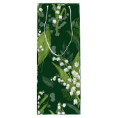 Lily of Valley mit Ferns | Dunkelgrün Geschenktüte Für Weinflaschen (Rückseite)