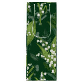 Lily of Valley mit Ferns | Dunkelgrün Geschenktüte Für Weinflaschen (Vorderseite)