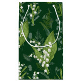 Lily of Valley mit Ferns | Dunkelgrün Kleine Geschenktüte (Rückseite)