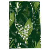 Lily of Valley mit Ferns | Dunkelgrün Mittlere Geschenktüte (Vorderseite)