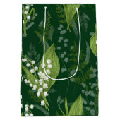 Lily of Valley mit Ferns | Dunkelgrün Mittlere Geschenktüte (Rückseite)