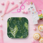 Lily of Valley mit Ferns | Dunkelgrün, nicht kunde Pappteller (Party)