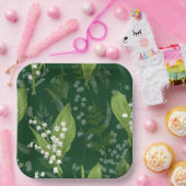 Lily of Valley mit Ferns | Dunkelgrün, nicht kunde Pappteller (Party)