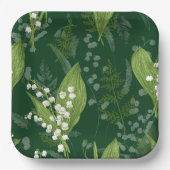 Lily of Valley mit Ferns | Dunkelgrün, nicht kunde Pappteller (Vorderseite)