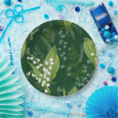 Lily of Valley mit Ferns | Dunkelgrün, nicht kunde Pappteller (Party)