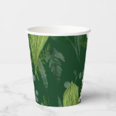 Lily of Valley mit Ferns | Dunkelgrün Pappbecher (Rückseite)