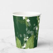Lily of Valley mit Ferns | Dunkelgrün Pappbecher (Rechts)