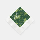 Lily of Valley mit Ferns | Dunkelgrün Serviette (Ecke)