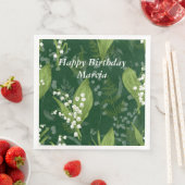 Lily of Valley mit Ferns | Dunkelgrün Serviette (Beispiel)