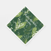 Lily of Valley mit Ferns | Dunkelgrün Serviette (Ecke)