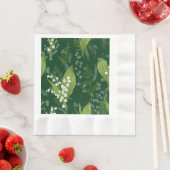 Lily of Valley mit Ferns | Dunkelgrün Serviette (Beispiel)