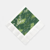 Lily of Valley mit Ferns | Dunkelgrün Serviette (Ecke)