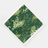 Lily of Valley mit Ferns | Dunkelgrün Serviette (Ecke)