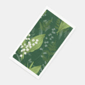 Lily of Valley mit Ferns | Dunkelgrün Serviette (Ecke)