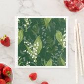 Lily of Valley mit Ferns | Dunkelgrün Serviette (Beispiel)