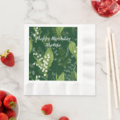 Lily of Valley mit Ferns | Dunkelgrün Serviette (Beispiel)