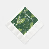 Lily of Valley mit Ferns | Dunkelgrün Serviette (Ecke)