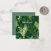 Lily of Valley mit Ferns | Dunkelgrüne Blank insd Mitteilungskarte (Vorderseite/Rückseite Beispiel)