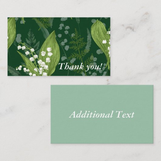 Lily of Valley mit Ferns | Dunkelgrüne Gewohnheit Mitteilungskarte (Vorne/Hinten)