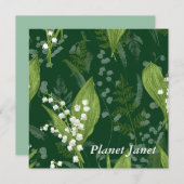 Lily of Valley mit Ferns | Dunkelgrüne Gewohnheit Mitteilungskarte (Vorne/Hinten)