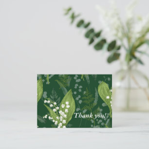Lily of Valley mit Ferns   Dunkelgrüne Gewohnheit Mitteilungskarte