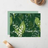 Lily of Valley mit Ferns | Dunkelgrüne Gewohnheit Mitteilungskarte (Vorderseite/Rückseite Beispiel)