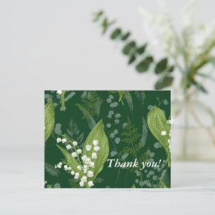 Lily of Valley mit Ferns   Dunkelgrüne Gewohnheit Mitteilungskarte