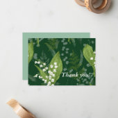 Lily of Valley mit Ferns | Dunkelgrüne Gewohnheit Mitteilungskarte (Vorderseite/Rückseite Beispiel)