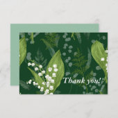 Lily of Valley mit Ferns | Dunkelgrüne Gewohnheit Mitteilungskarte (Vorne/Hinten)