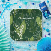 Lily of Valley mit Ferns | Dunkelgrüne Gewohnheit Pappteller (Party)