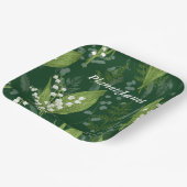 Lily of Valley mit Ferns | Dunkelgrüne Gewohnheit Pappteller (Gewinkelt)