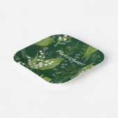Lily of Valley mit Ferns | Dunkelgrüne Gewohnheit Pappteller (Gewinkelt)