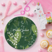 Lily of Valley mit Ferns | Dunkelgrüne Gewohnheit Pappteller (Party)