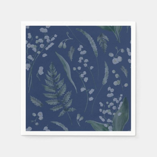 Lily of Valley mit Ferns | Light Blue Napkins Serviette (Vorderseite)