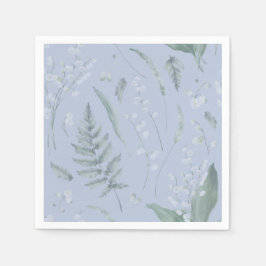 Lily of Valley mit Ferns | Light Blue Napkins Serviette