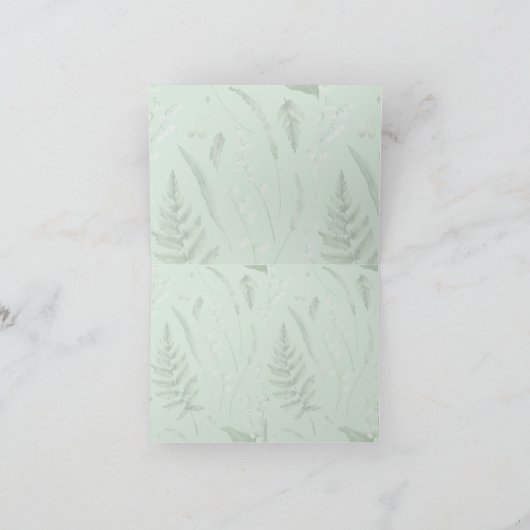 Lily of Valley mit Ferns | Sage Green Custom Dankeskarte (Innenseite)