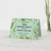 Lily of Valley mit Ferns | Sage Green Custom Einladung (Vorderseite)