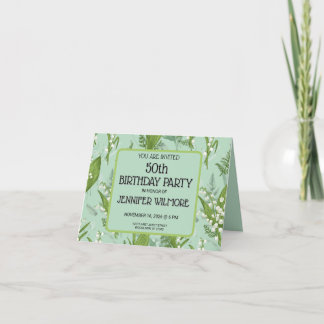 Lily of Valley mit Ferns | Sage Green Custom Einladung