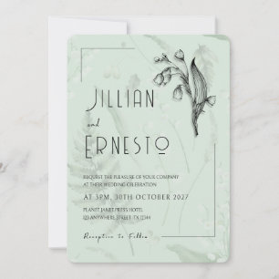 Lily of Valley mit Ferns Sage Green Custom Einladung