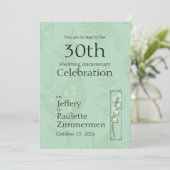 Lily of Valley mit Ferns | Sage Green Custom Einladung (Stehend Vorderseite)