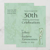 Lily of Valley mit Ferns | Sage Green Custom Einladung (Vorne/Hinten)