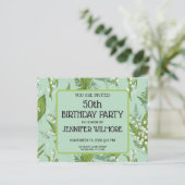 Lily of Valley mit Ferns | Sage Green Custom Postkarte (Stehend Vorderseite)