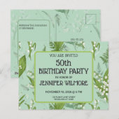 Lily of Valley mit Ferns | Sage Green Custom Postkarte (Vorne/Hinten)