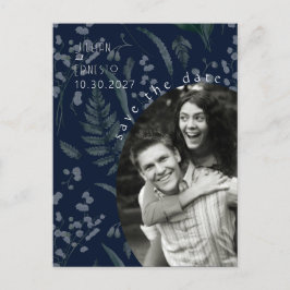 Lily of Valley mit Ferns | Tiefblau Postkarte