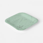 Lily of Valley mit Ferns | Weichgrün Pappteller (Gewinkelt)