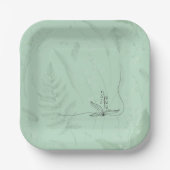 Lily of Valley mit Ferns | Weichgrün Pappteller (Vorderseite)