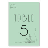 Lily of Valley mit Ferns | Weichgrüne 2-seitig Tischnummer (Rückseite)