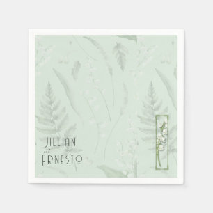Lily of Valley mit Ferns   Weichgrüne Anwendung Serviette